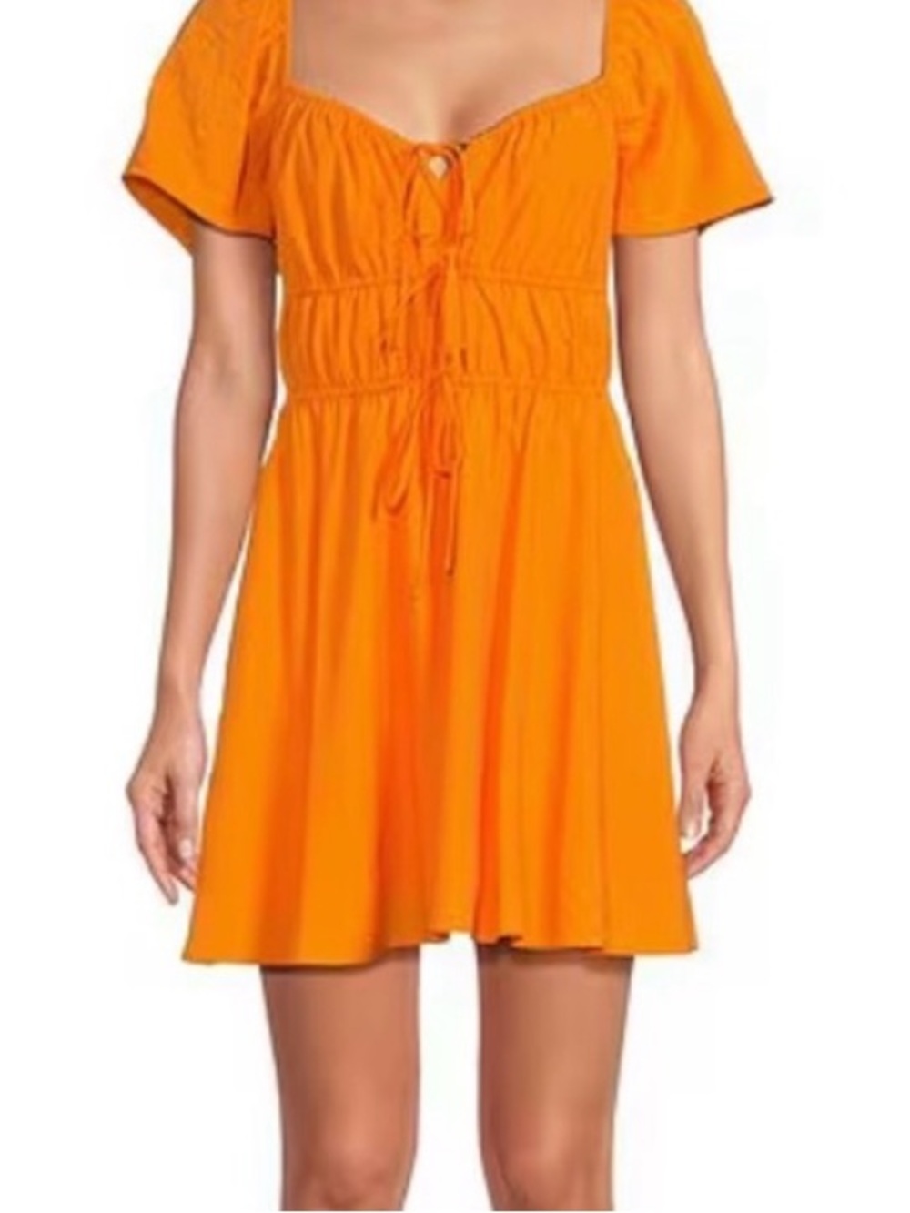 Gianni Bini Bright Orange Tie-Front Mini dress